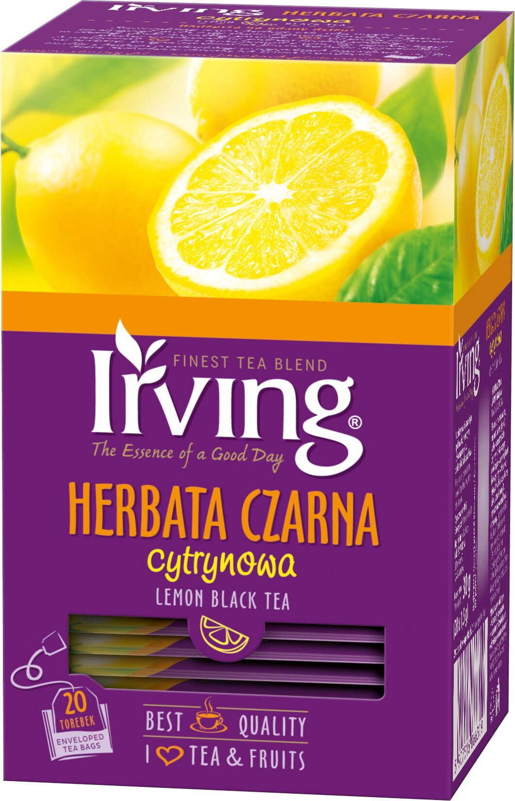 Irving Herbata czarna cytrynowa 20 torebek