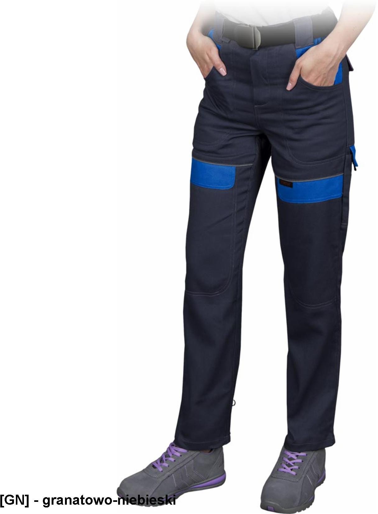 CORTON-L-T - Damskie spodnie ochronne do pasa CORTON, tkane 100% bawełna 260 g/m2 6 kieszeni elementy odlaskowe - jsv 34