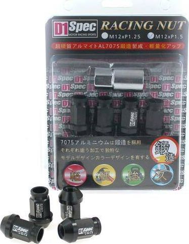 D1Spec_D Nakrętki D1SPEC Replica 40mm M12x1.5 Black