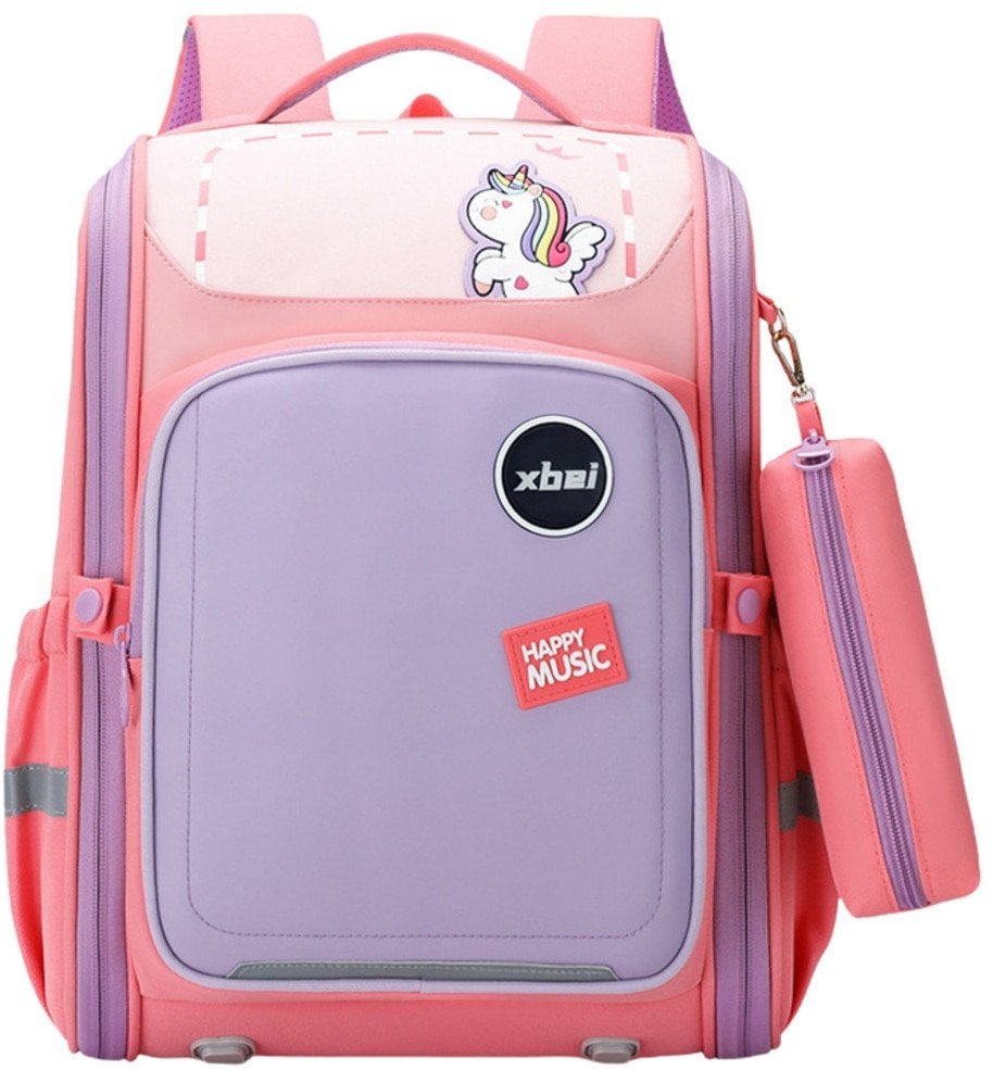 Plecak Szkolny Z Jednorożcem Pas Piersiowy Pastelowy Różowy 21L 39cm