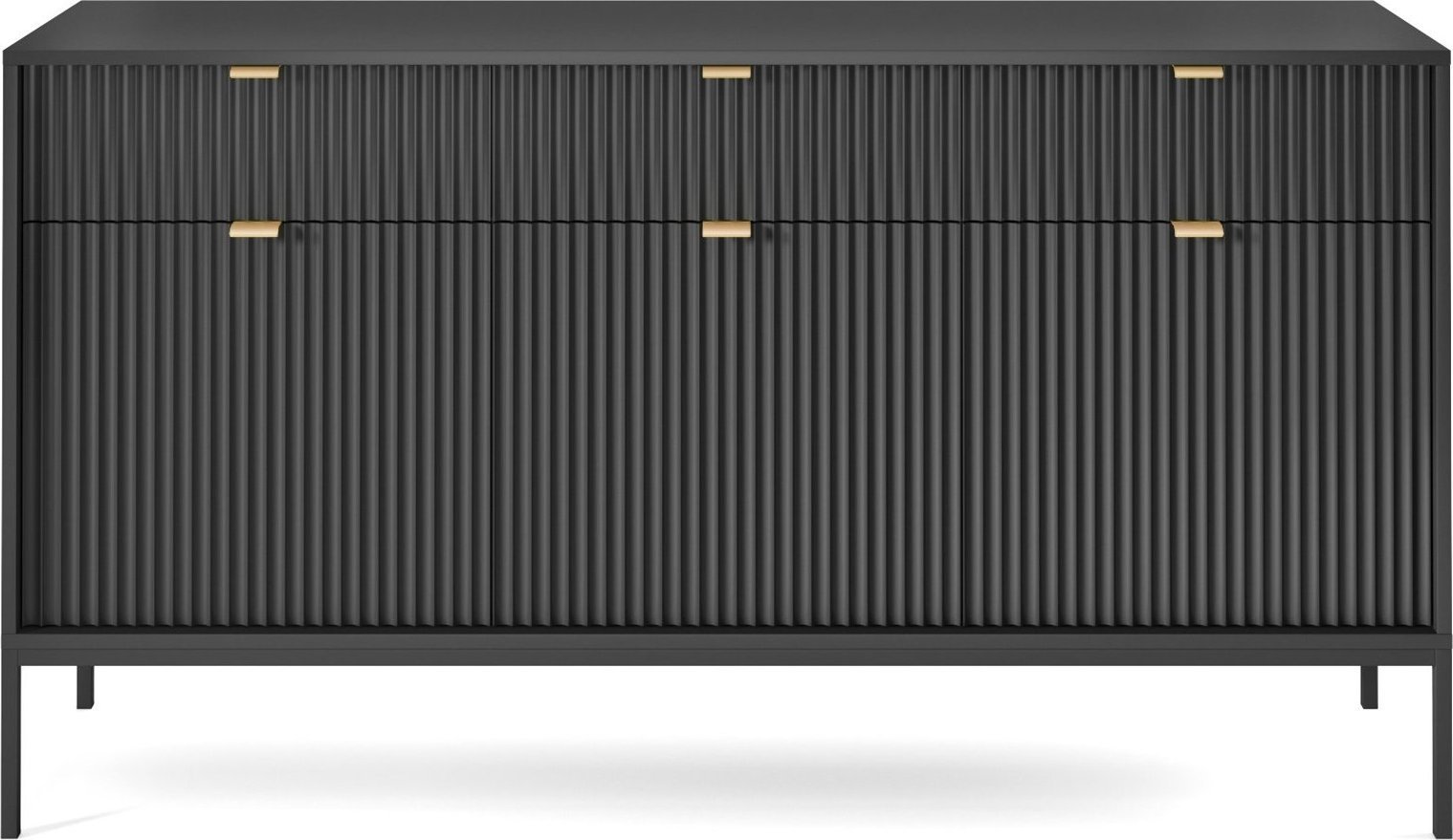 Intesi Komoda Delicious duża ryflowana czarna