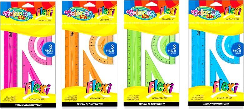 Patio ZESTAW GEOMETRYCZNY FLEXI 15 CM 3 ELEMENTOWY 4 KOLORY COLORINO KIDS