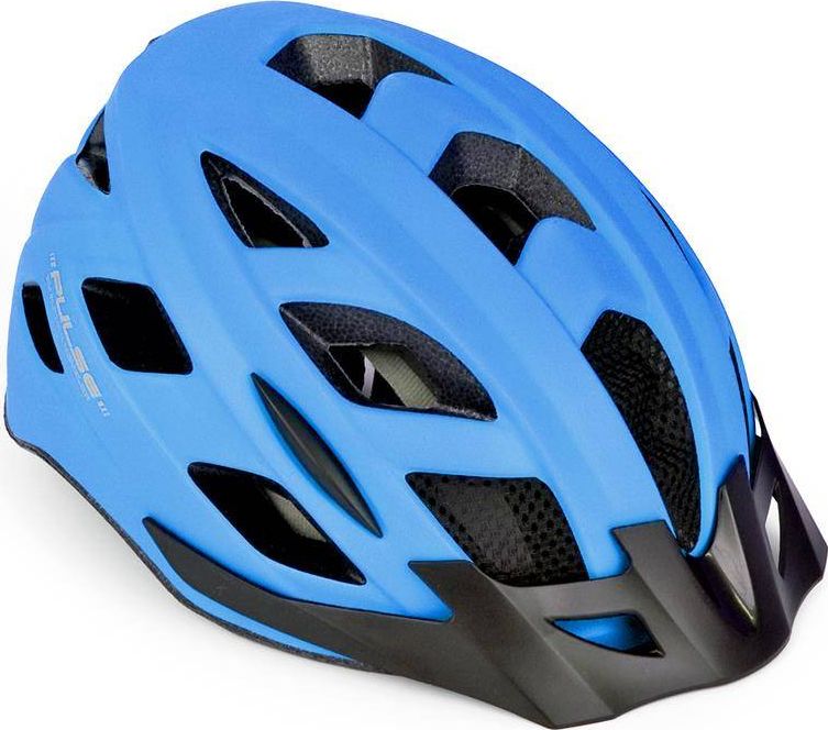 Author Kask rowerowy Pulse LED X8 niebieski fluo r. L