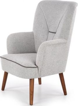 Halmar Nowoczesny fotel BISHOP szary z przeszyciami HALMAR