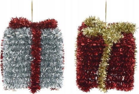 Koopman Zawieszka na choinkę świąteczna czerwono-srebrna 8,5 cm 1szt