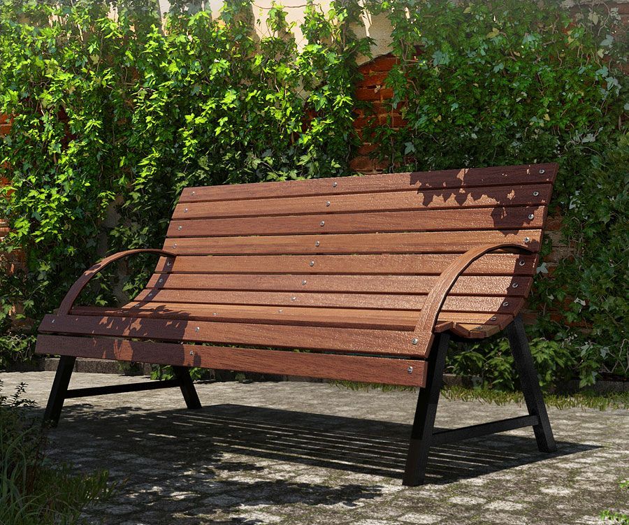 Elior Drewniana ławka ogrodowa Wagris 130 cm - orzech