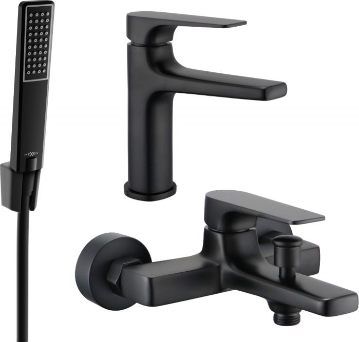 Mexen Mexen Lynx R72 zestaw wannowy, czarny - 745903R72-70