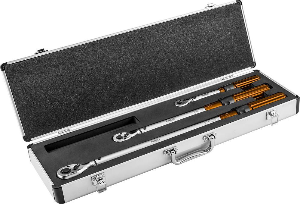 Neo Zestaw kluczy dynamometrycznych (Zestaw kluczy dynamometrycznych dwukierunkowych 1/4", 3/8", 1/2" 3 szt.)