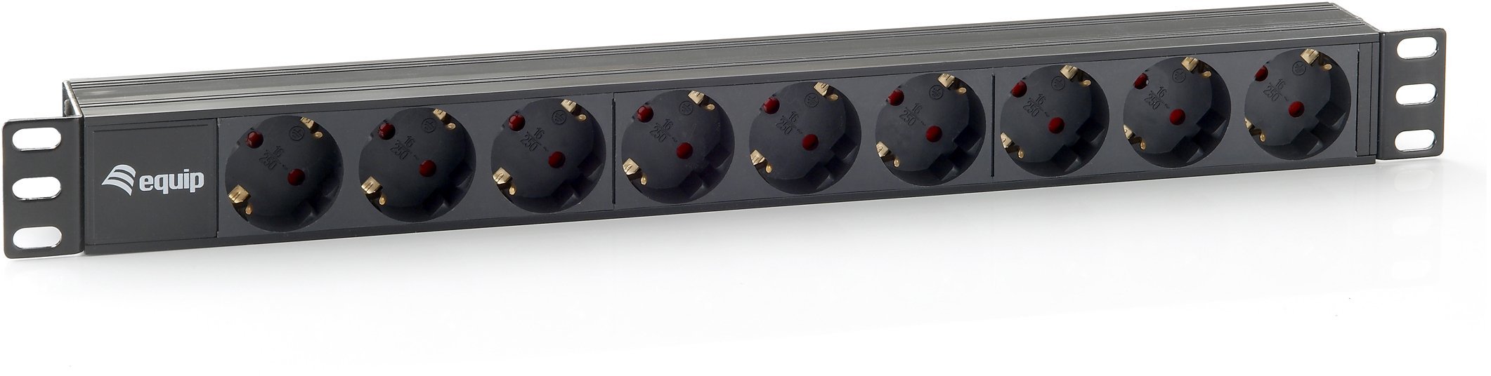 Equip Listwa zasilająca 19" (1HE) 9-krotna Schukon, 1,8m kabel sw