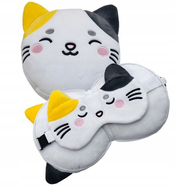 Relaxeazzz Lola the Cat Pluszowy Zestaw: Podszuka + Opaska Na Oczy