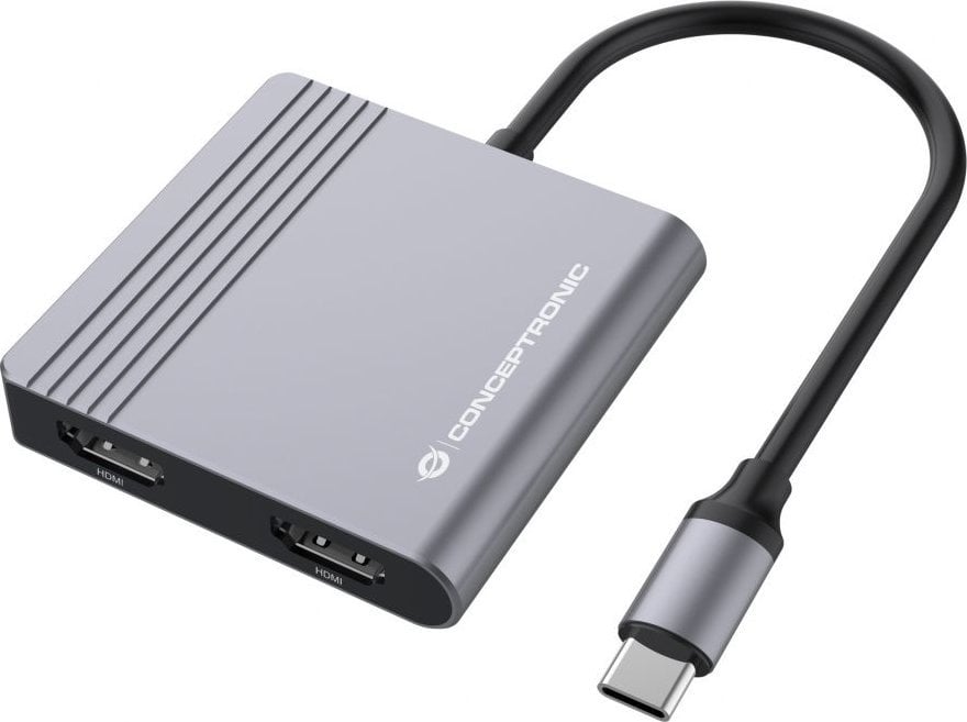 Adapter AV Conceptronic CONCEPTRONIC Dock USB-C->2xHDMI,1xUSB3.0,100WPD 0.25m gr