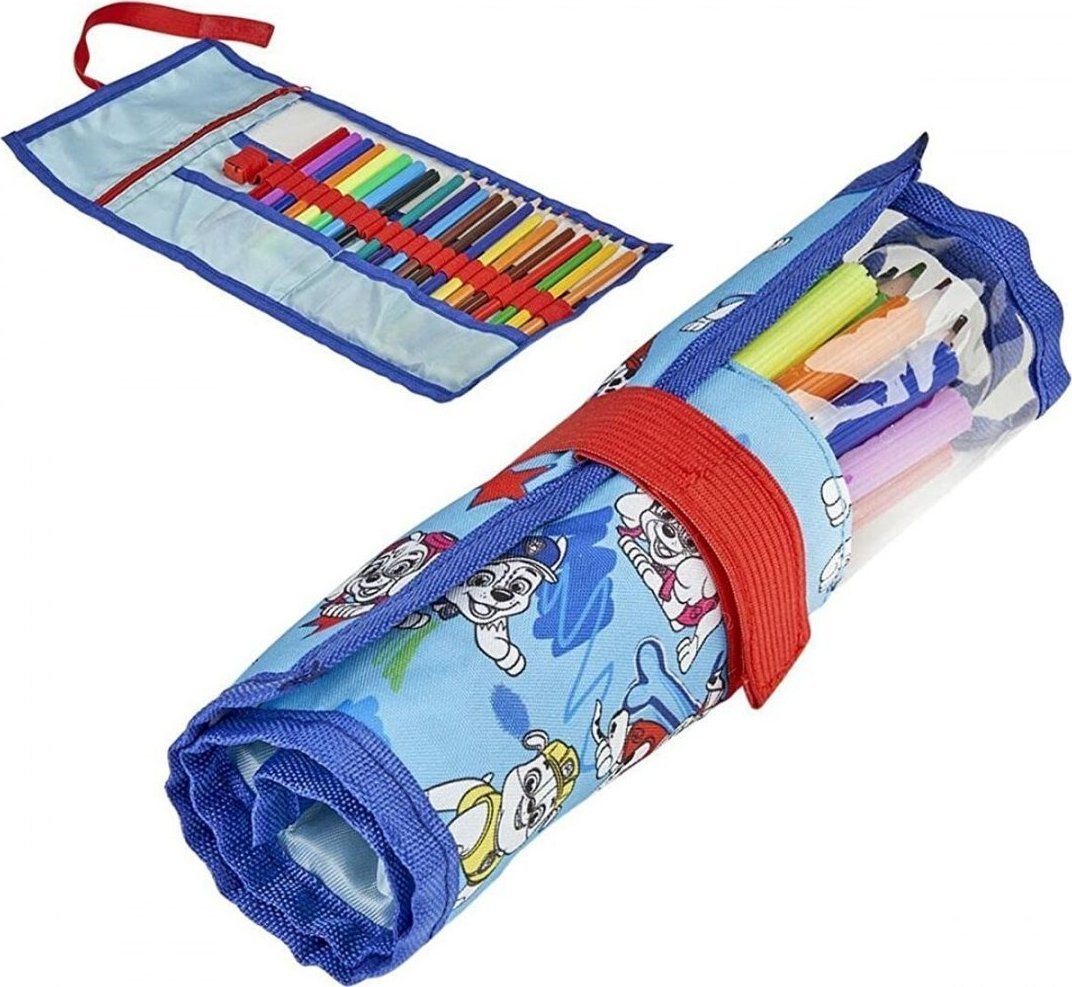 Piórnik The Paw Patrol Etui szkolne z akcesoriami The Paw Patrol Niebieski (22 pcs)