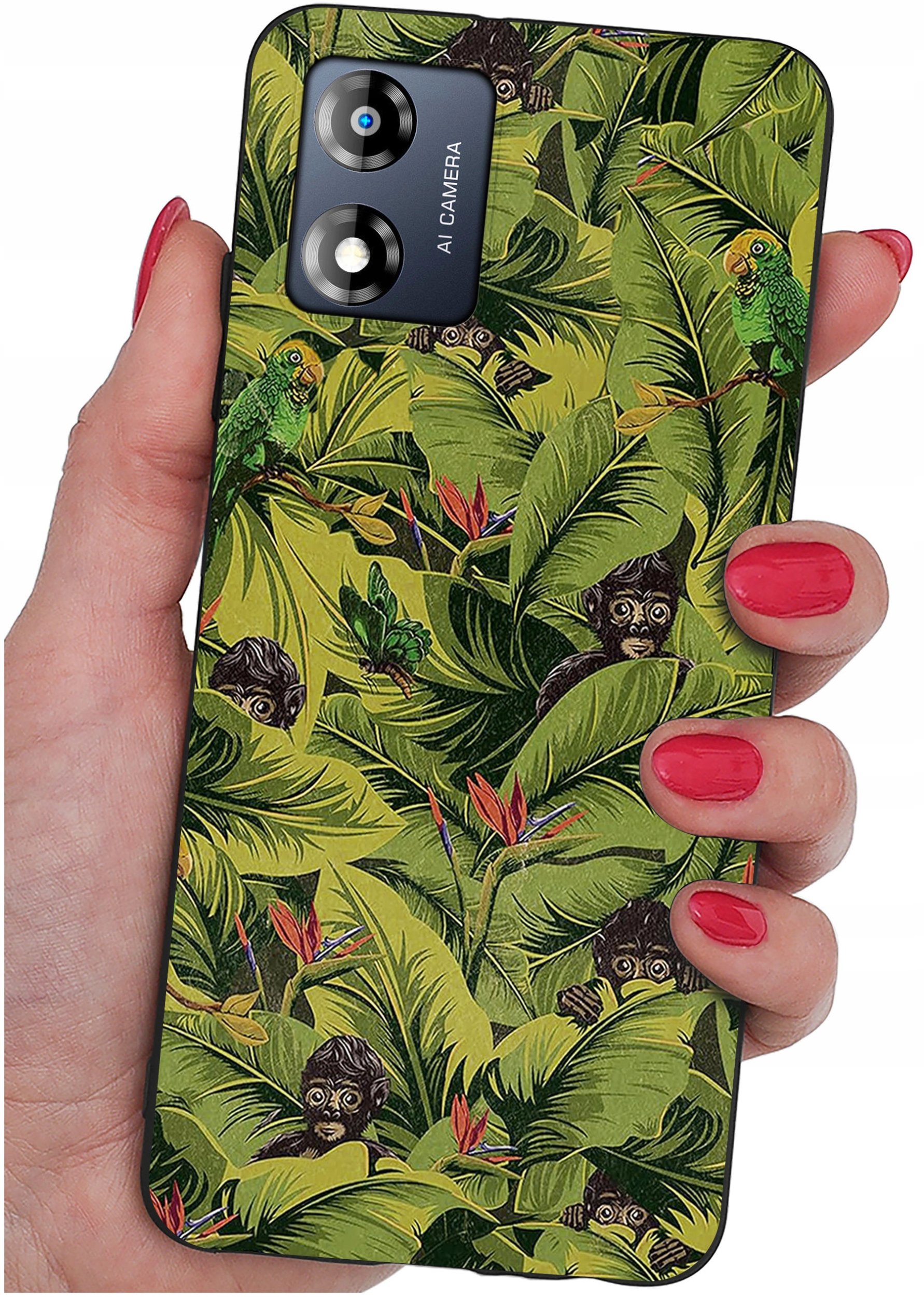 Etui do Motorola Moto E13 WZORY |SILIKONOWE MATT CASE + SZKŁO 9H