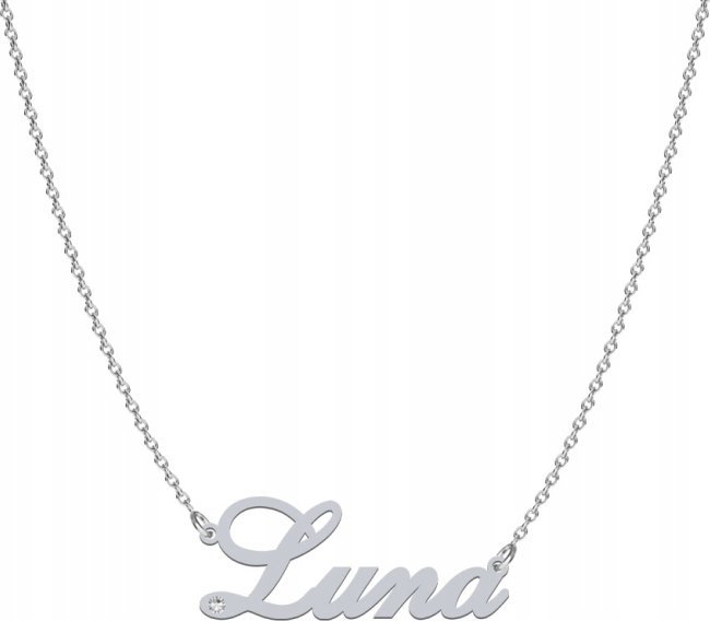 Radziszewska Jewellery Naszyjnik z imieniem LUNA srebro925 Dedykacja