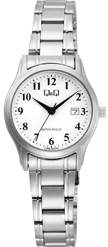 Zegarek Q&Q C28A-001P damski klasyczny biała tarcza cyfry datownik .