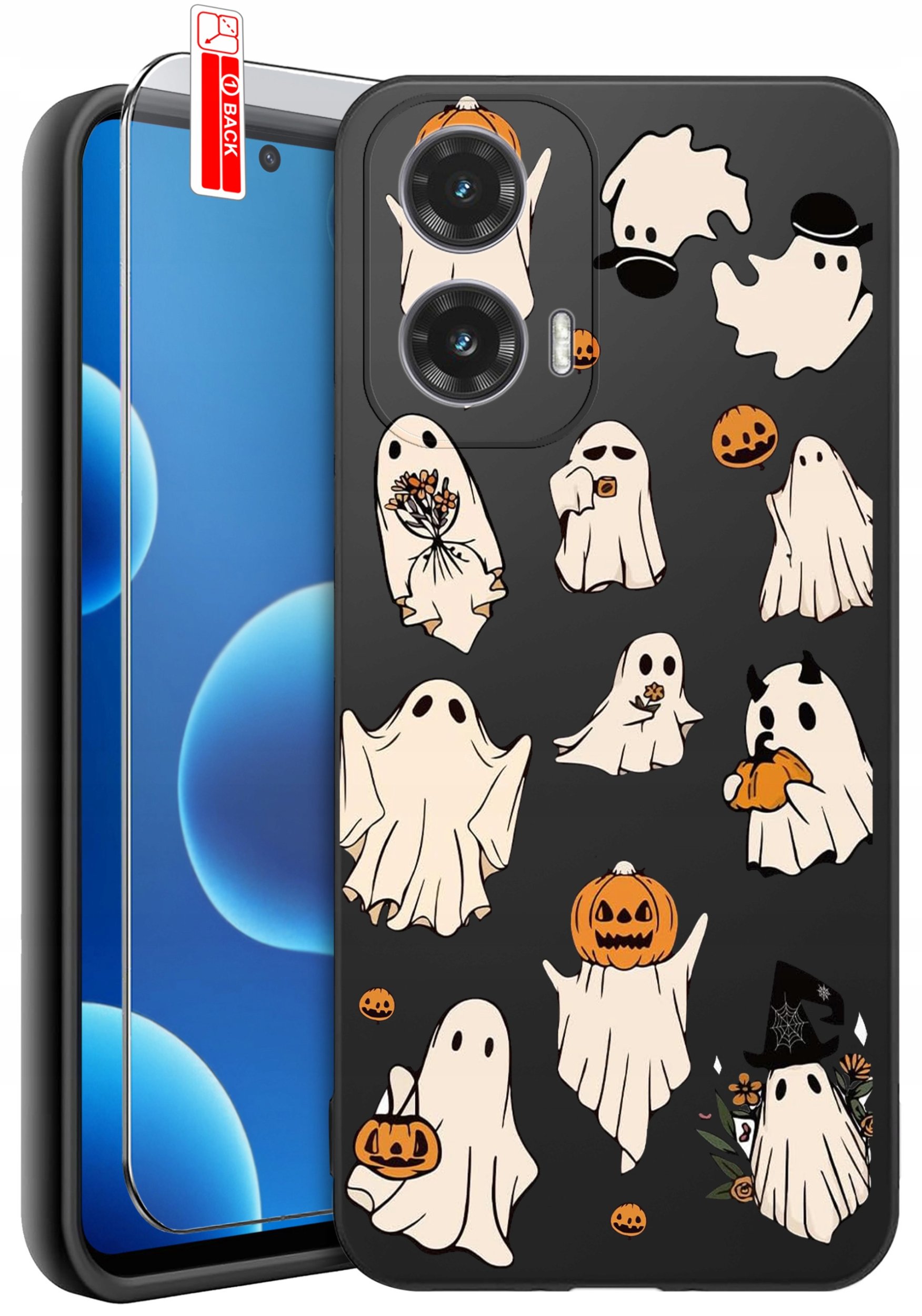 ETUI do Motorola Moto G45 5G | WZORY | SILIKONOWE MATT CASE + SZKŁO 9H