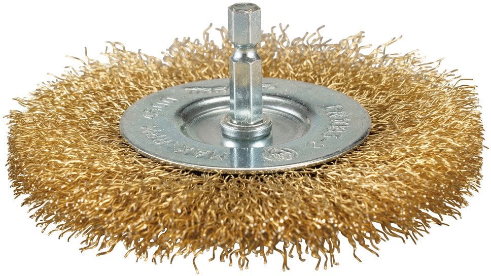 WIRE WHEEL BRUSH (BRASS COATED)