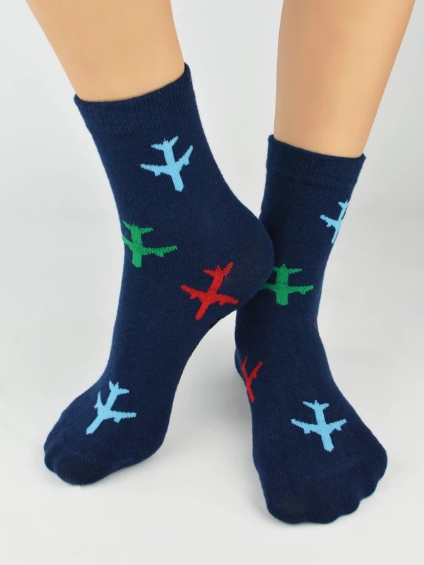 Skarpety chłopięce bawełniane z ABS SB007-B-02G EUR 27-30