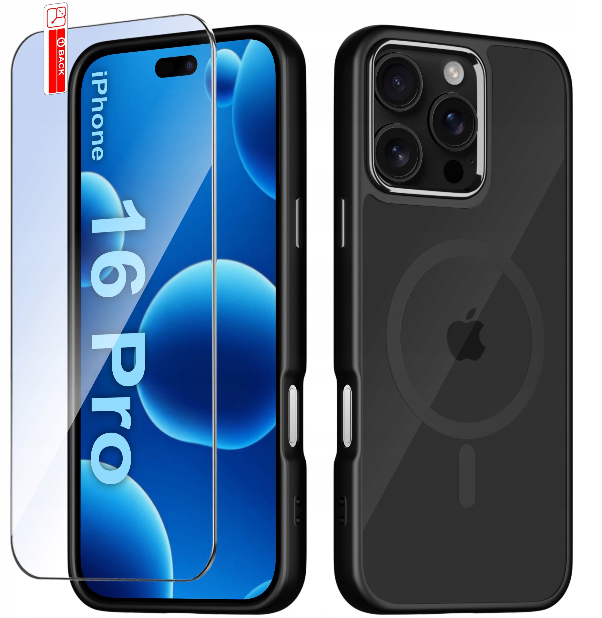 Etui do iPhone 16 Pro CASE do MagSafe MATOWE Magnetyczne PREMIUM + Szkło 9H