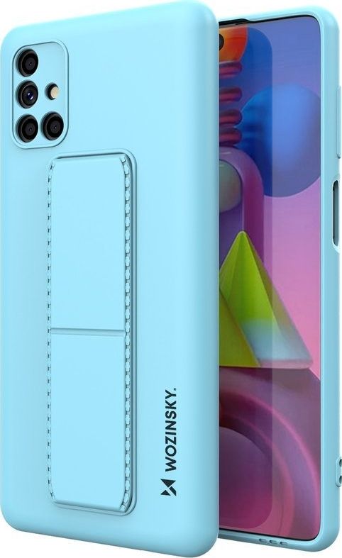 Wozinsky Kickstand Case elastyczne silikonowe etui z podstawką Samsung Galaxy M51 niebieski