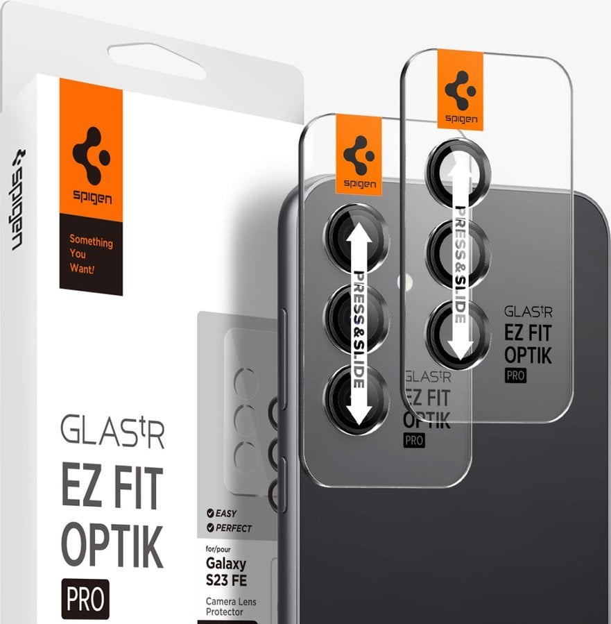 Spigen Glass tR EZ Fit Optik Pro Black 2 Pack - Samsung Galaxy S23 FE