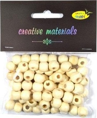 Koraliki drewniane kremowe 10mm 25g