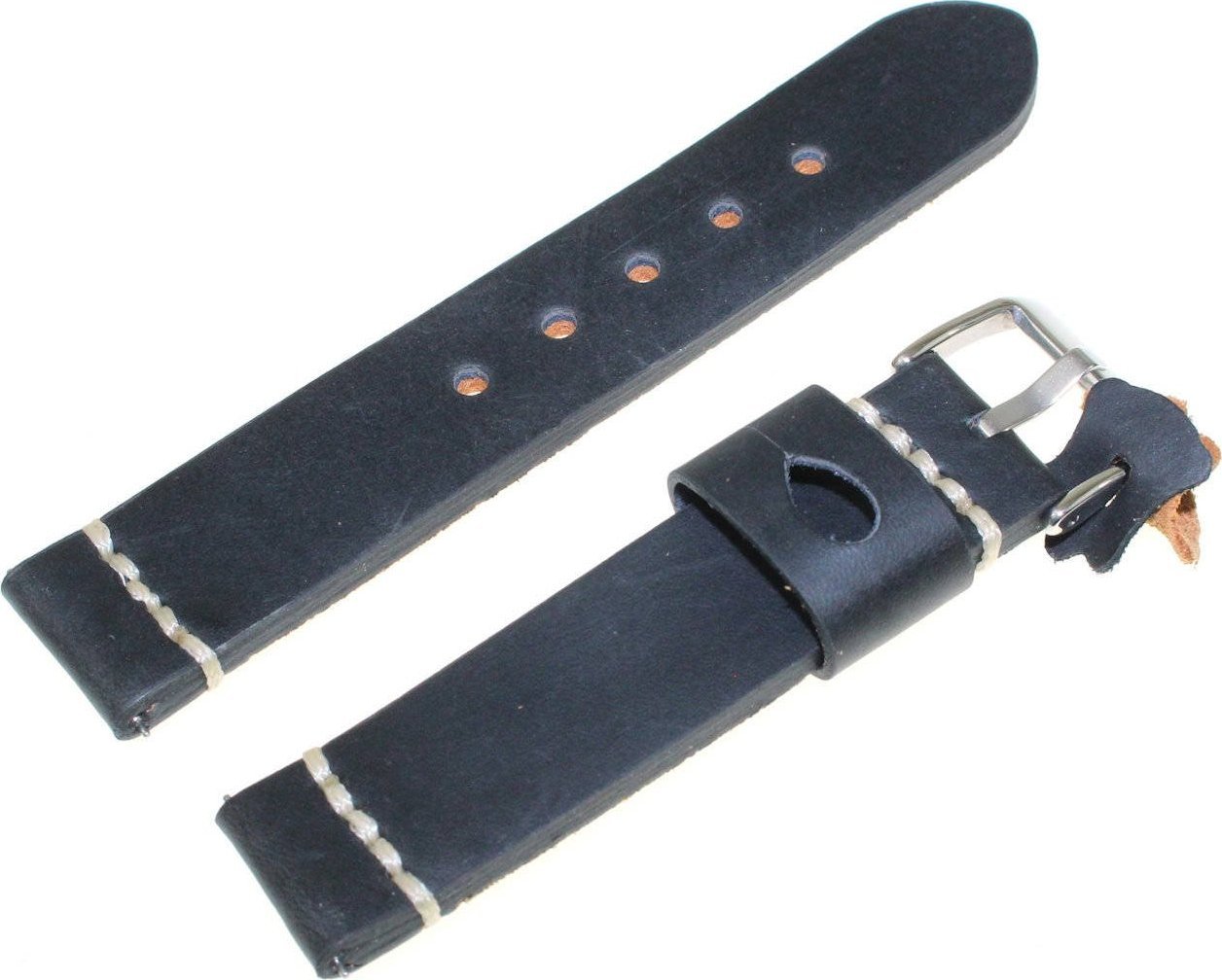 Diloy Skórzany pasek do zegarka 20 mm Diloy 392.20.1 czarny