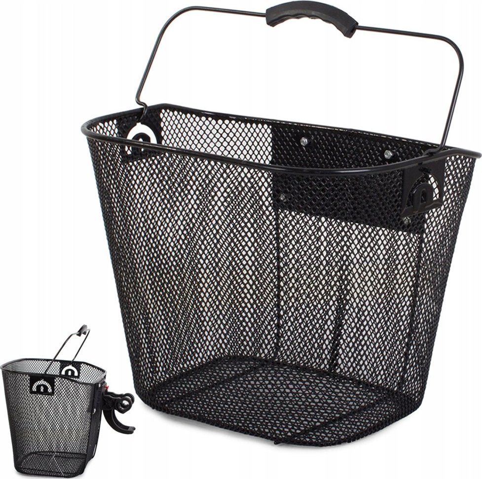 Verk DUŻY KOSZ NA ROWER METALOWY KOSZYK ROWEROWY CLICK