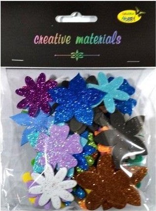 Kwiatki z pianki brokatowej 10g