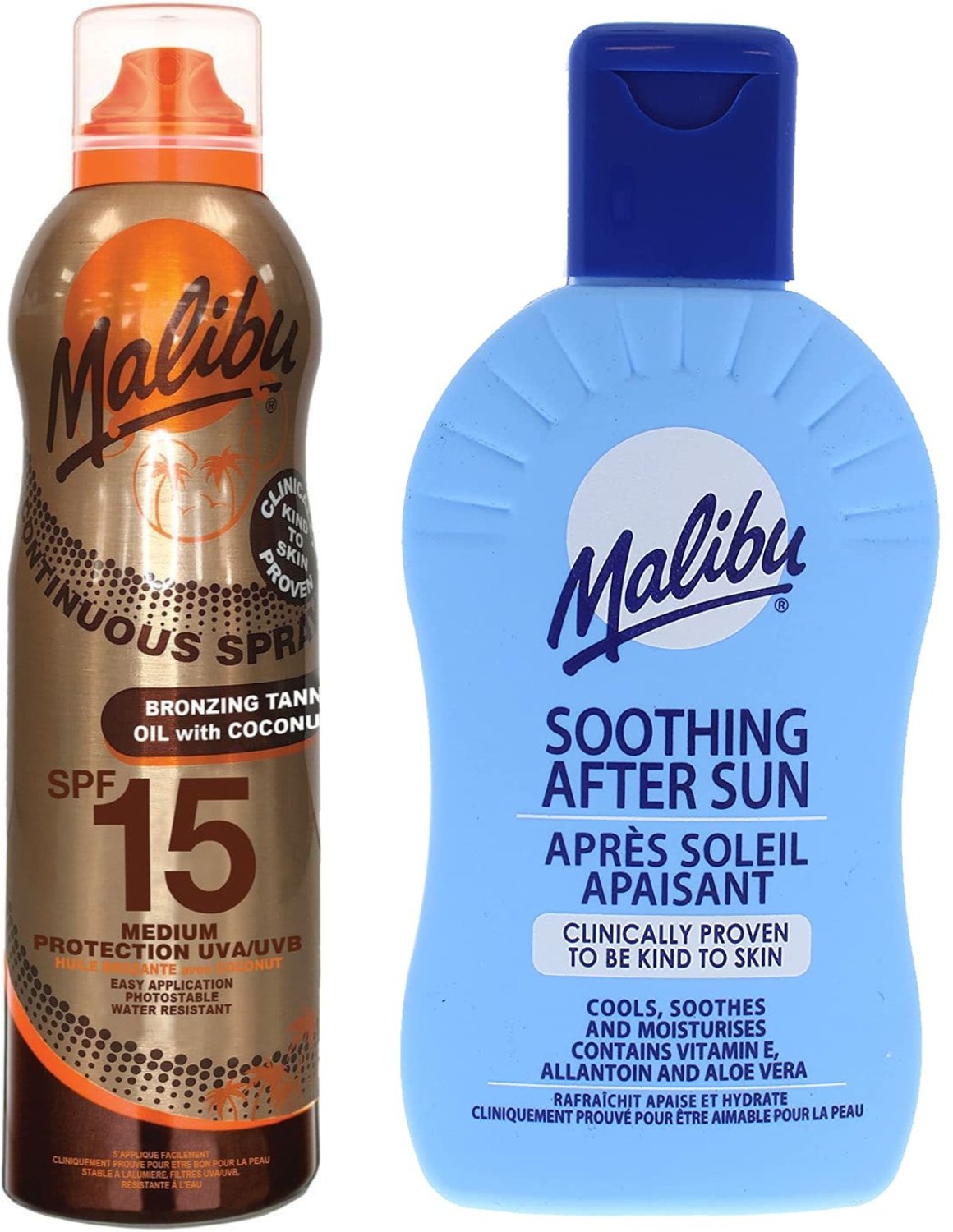 Malibu SPF15 Olejek Z kokosem 175ml + Balsam Po Opalaniu 200ml