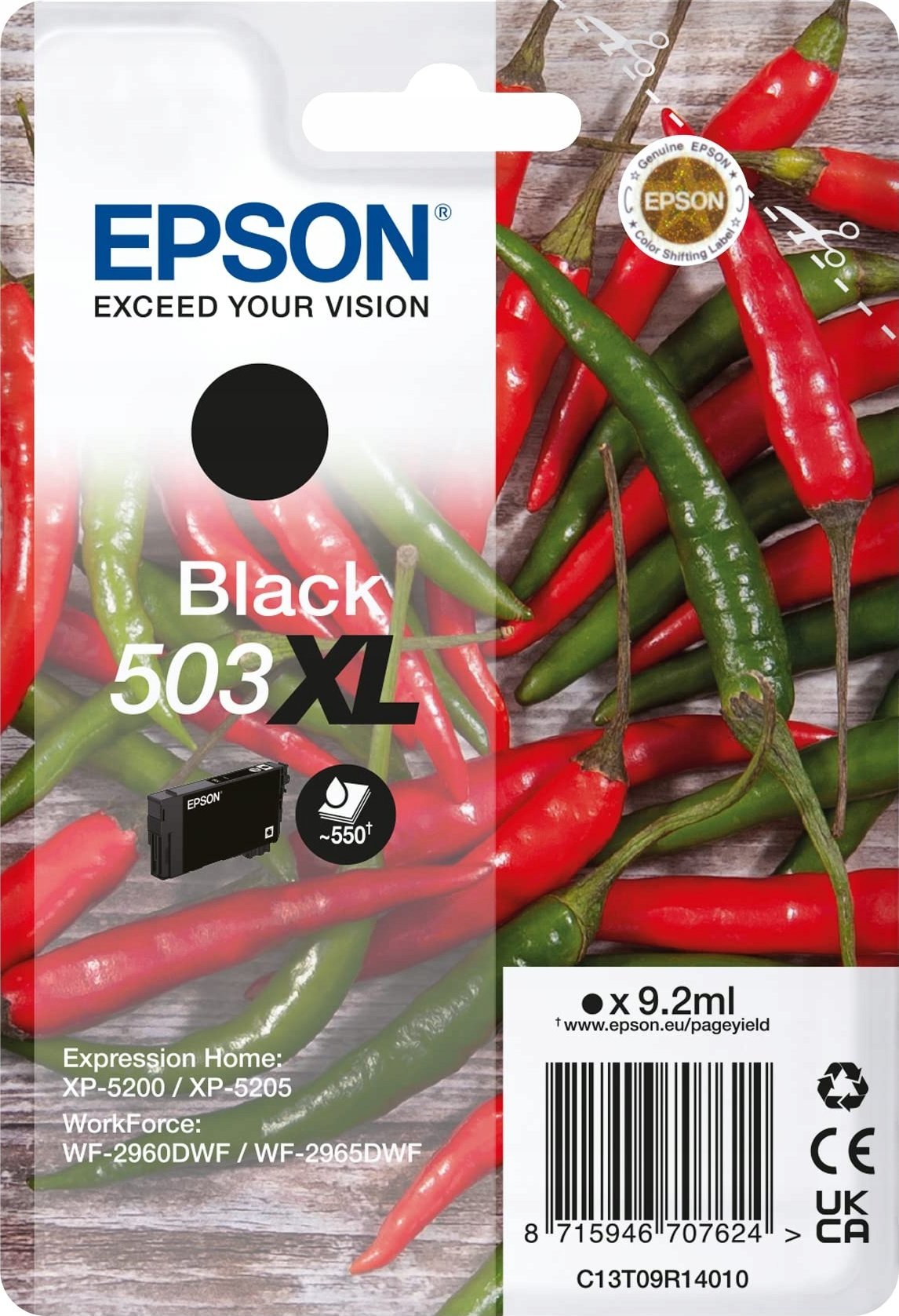 Tusz Epson 503XL - 9.2 ml - XL - Schwarz - original - Blister mit RF- / akustischem Alarmsignal - Tintenpatrone - fur Expression Home XP-5200, XP-5205