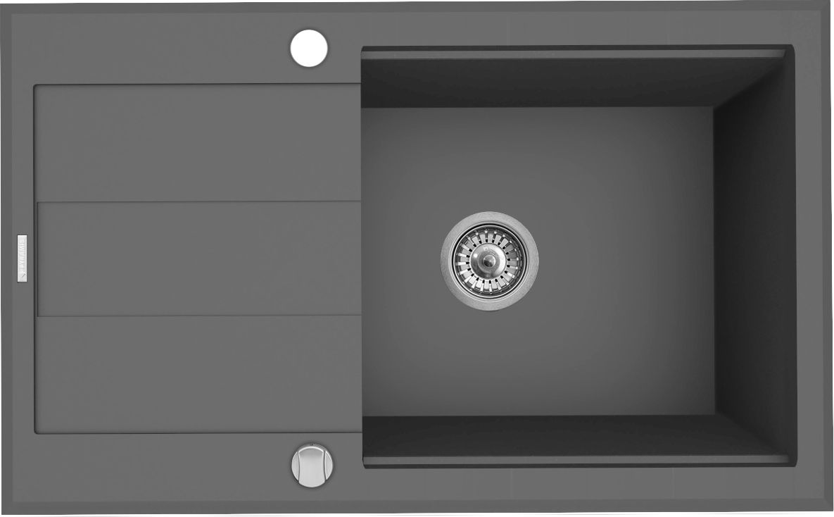 Zlewozmywak Pyramis Zlewozmywak granitowy Pyramis Sparta Plus Lux 78X48 1B 1D szary bet