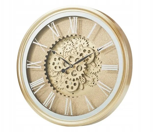 Zegar ścienny w stylu vintage złoty oldschool 50,7cm