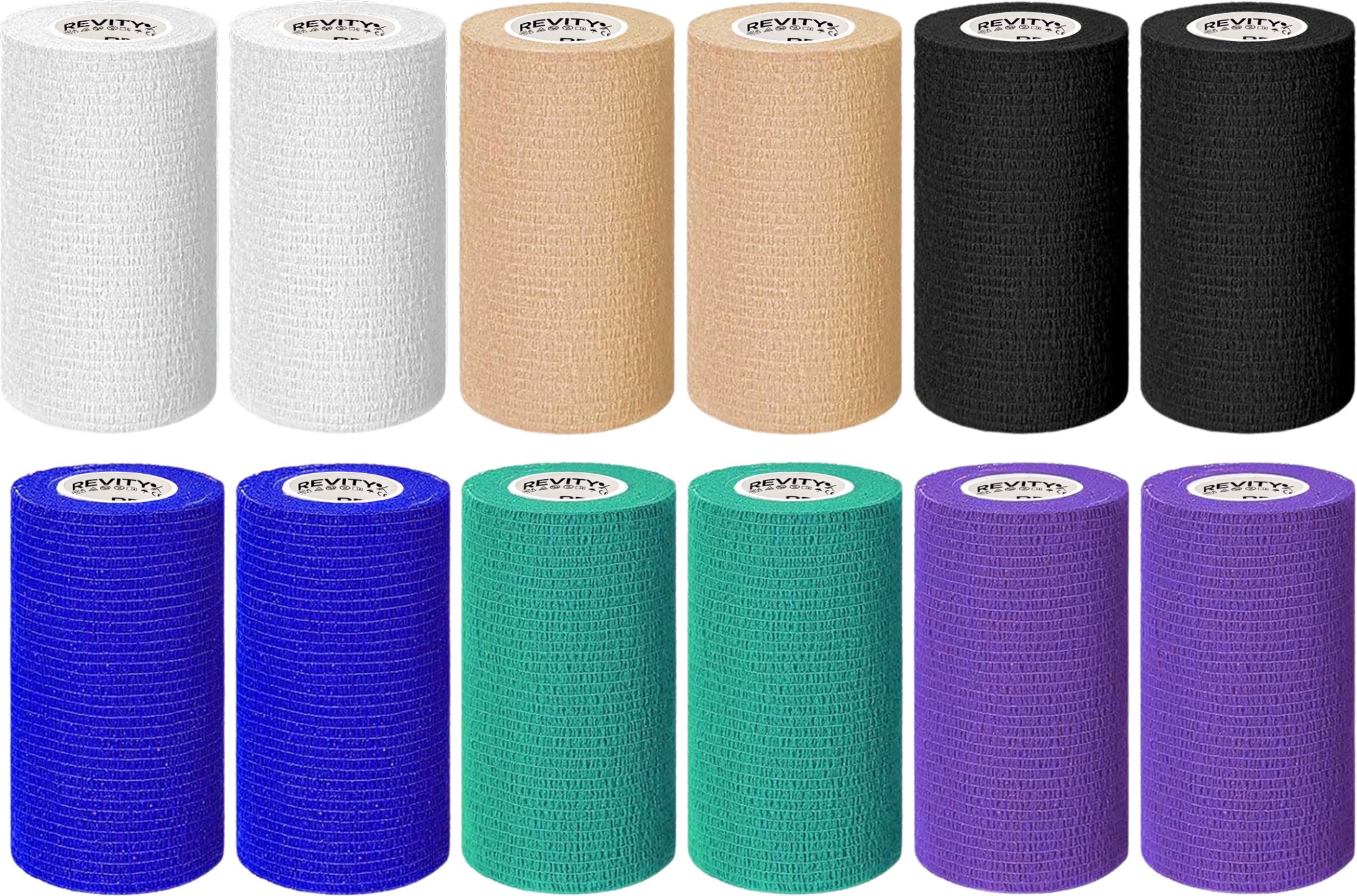 Bandaż kohezyjny samoprzylepny Revity 10 cm x 4.5 m elastyczny opatrunek 12 szt.