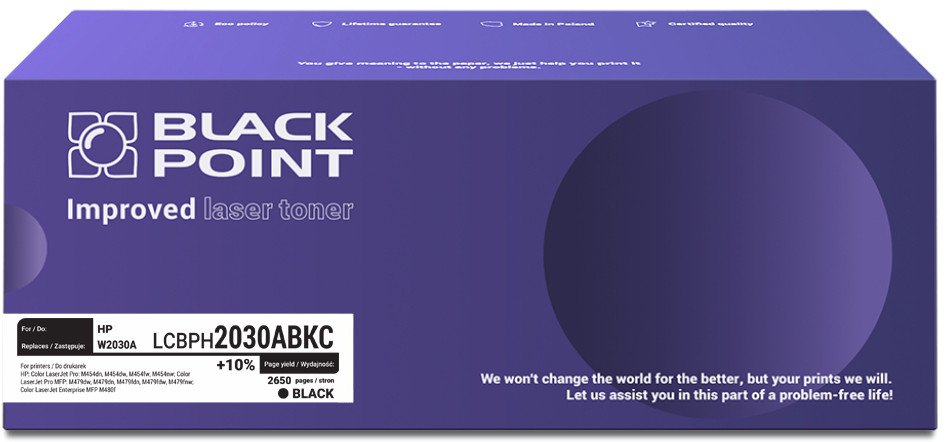 Toner Black Point [LCBPH2030ABKC] Toner Color (HP W2030A) chip
