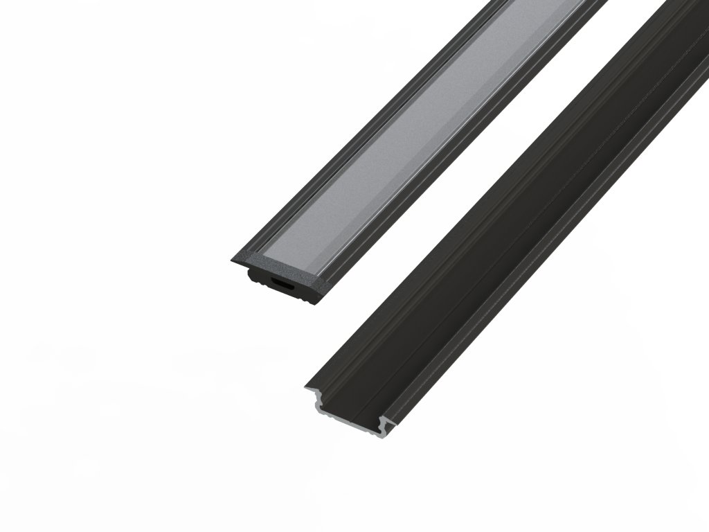 AL12-GLG1-AB-2020: Wpuszczany profil ALU czarna anoda 5x16mm 2010mm GROOVE black anoda