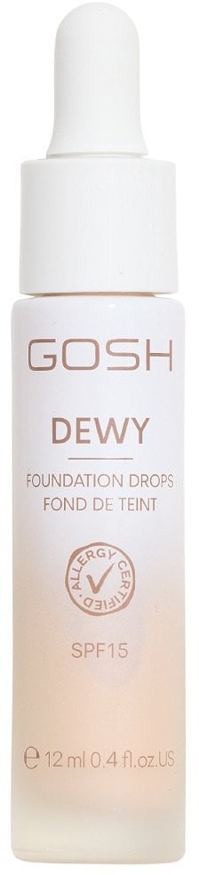 Gosh Dewy Foundation Drops rozświetlający podkład w kroplach 002 Porcelain 12ml