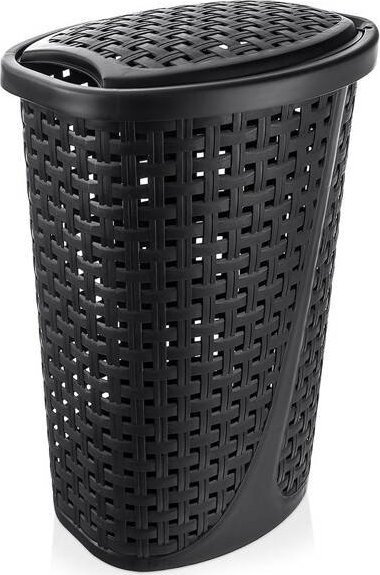 Kosz na pranie Orion z pokrywą 45 l 41x32x61 cm Czarny