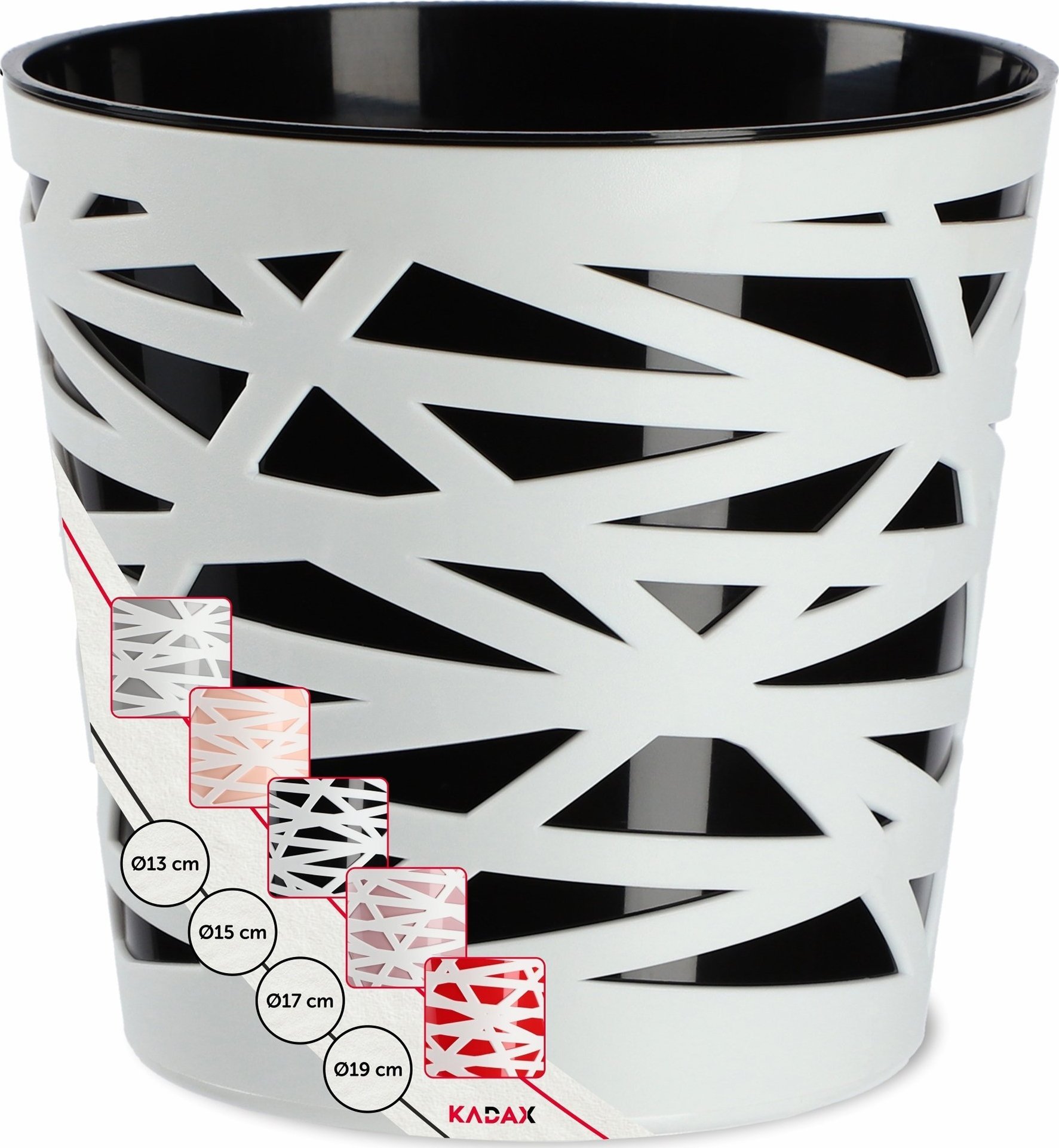 Kadax Doniczka Osłonka Na Kwiaty Parapet Czarna 19cm