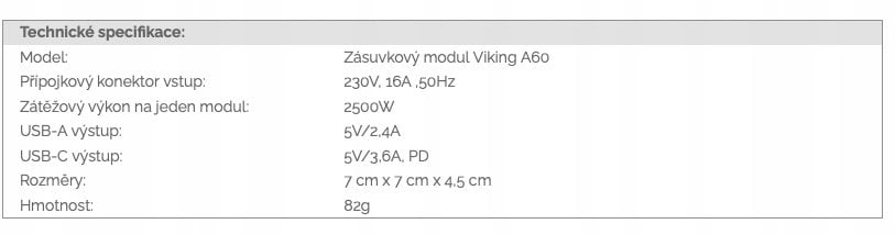 HUB USB Viking moduł gniazdowy A60, 1x USB-A, 1x USB-C, PD, czarny
