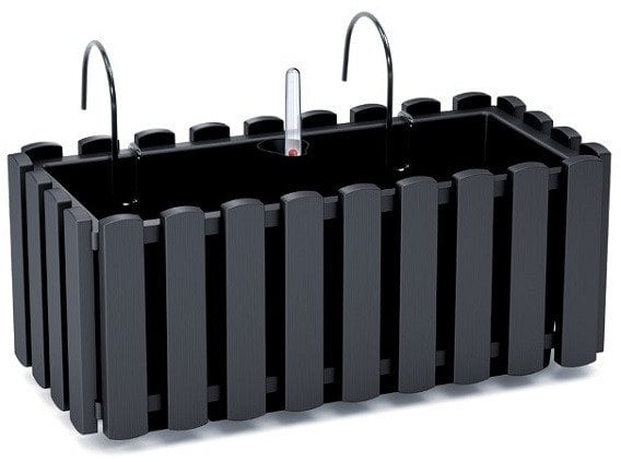 Prosperplast Skrzynka balkonowa z nawadnianiem i hakami Boardee antracyt