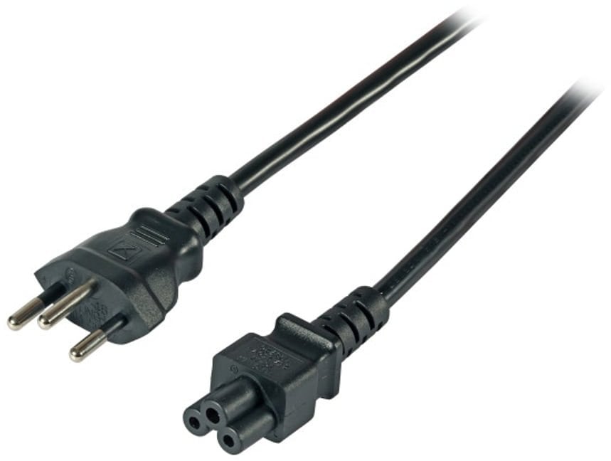 EFB Netzkabel Schweiz Typ 12 - C5 180°,sw,1.8m,3x0.75mm