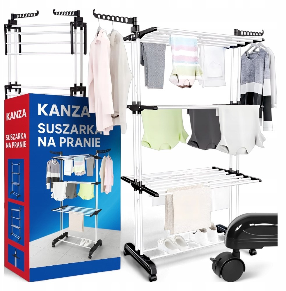 STOJĄCA SUSZARKA NA PRANIE UDŹWIG 40KG KANZA