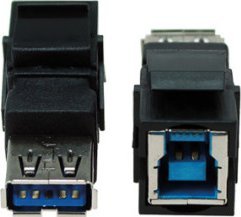 Adapter AV Bachmann BACHMANN Złącze Keystone USB 3.0 B/A żeńsko-żeńskie czarne