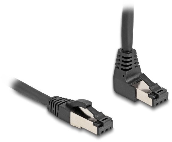 DeLOCK Kabel sieciowy RJ45 Cat.8.1 S/FTP w dół pod kątem 90/prosty 2 m czarny