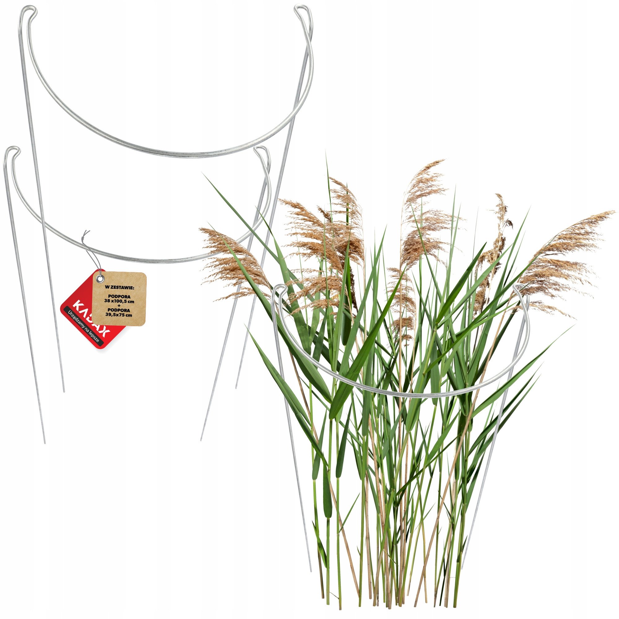 KADAX Obejma Podpórka Podpora Na Kwiaty Stalowa 75+100cm