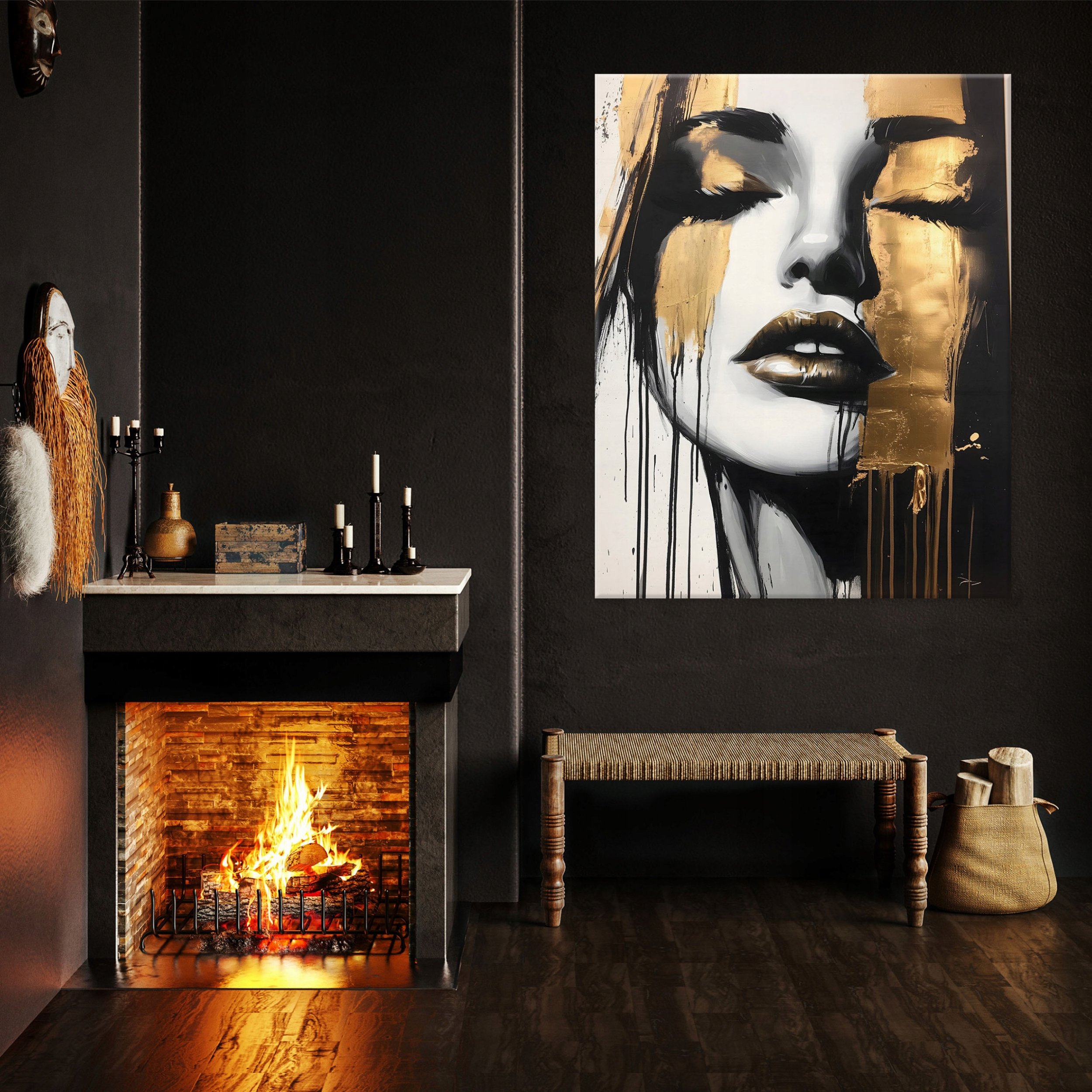 OBRAZ KOBIETA TWARZ GLAMOUR NA PŁÓTNIE ŚCIANĘ DO SYPIALNI SALONU 120x80