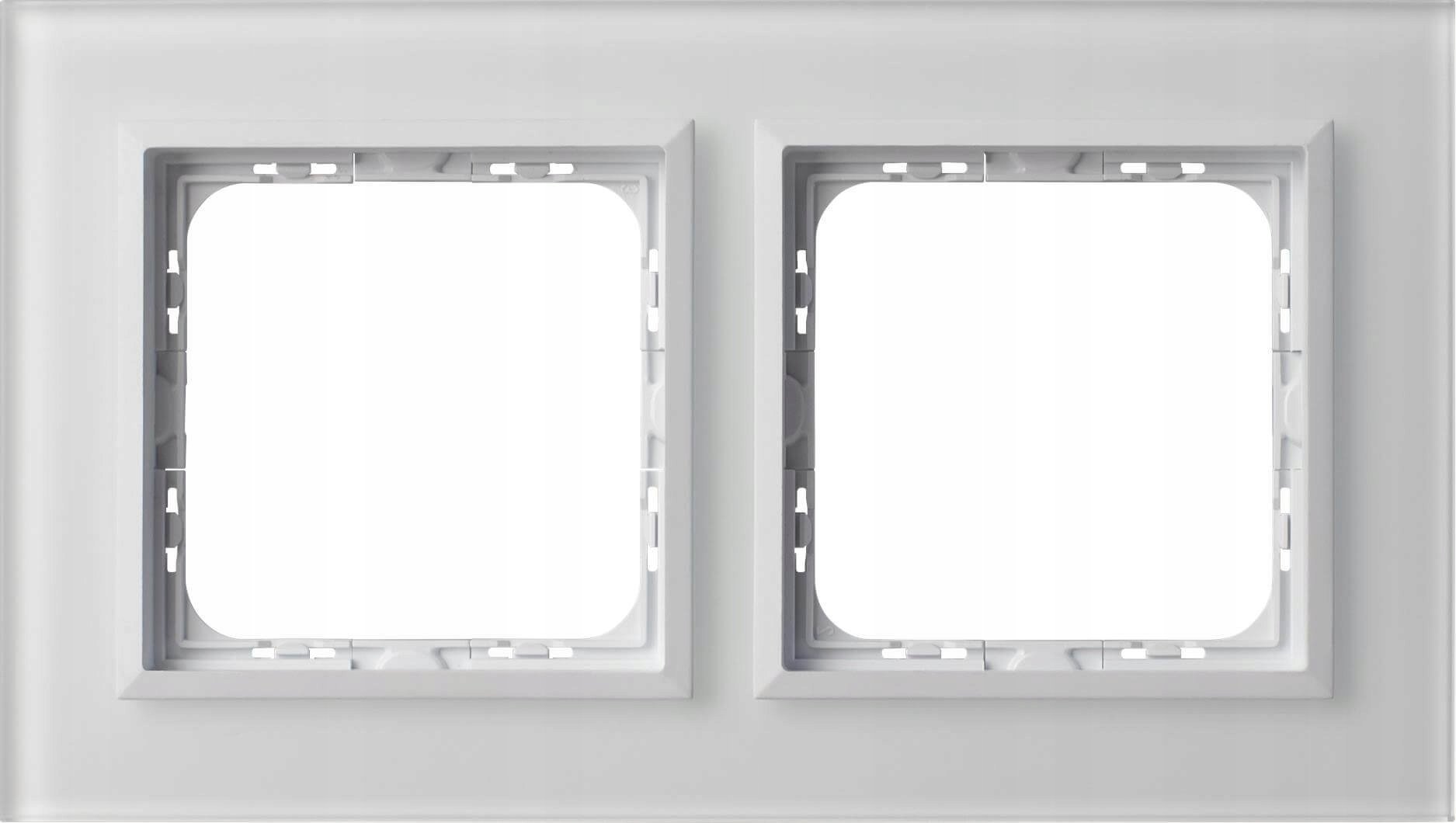 Ospel SONATA Ramka podwójna białe matowe szkło R-2RGC/78/00