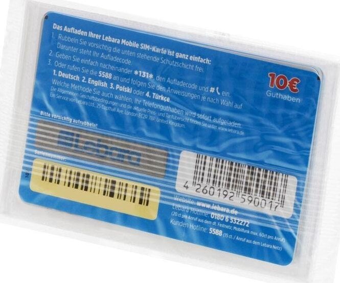 Inov-8 Lebara Aufladekarte 10 EUR