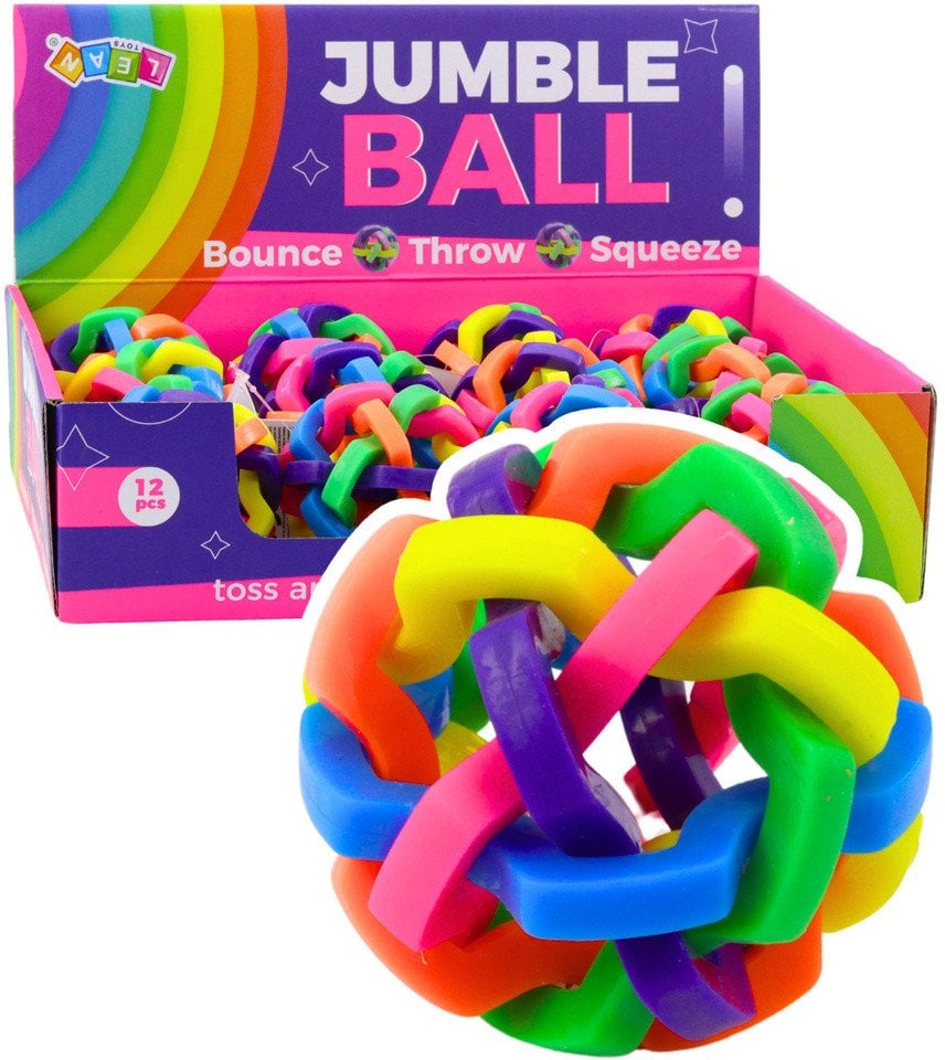 Piłeczka Pleciona Gumowa Piłka Sensoryczna Do Zabawy Kolorowa 7,5cm